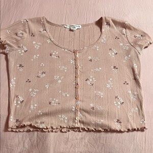 beautiful muave pink pointelle top